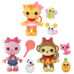 Mini Lalaloopsy Pet Pals With Accessories 9PCS Set Figure Toy Doll Cute Animal Monkey Cat Pig Kids Girls Gifts