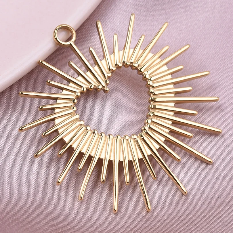 5pcs Gold Sun Charms for DIY Jewellery Making