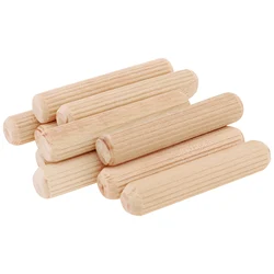 10pcs Wooden Dowels Hard Wood Grooved Plugs Furniture Woodwork Grooved Fluted Pin Craft Carpentry Woodworking Doweling Jig Kit