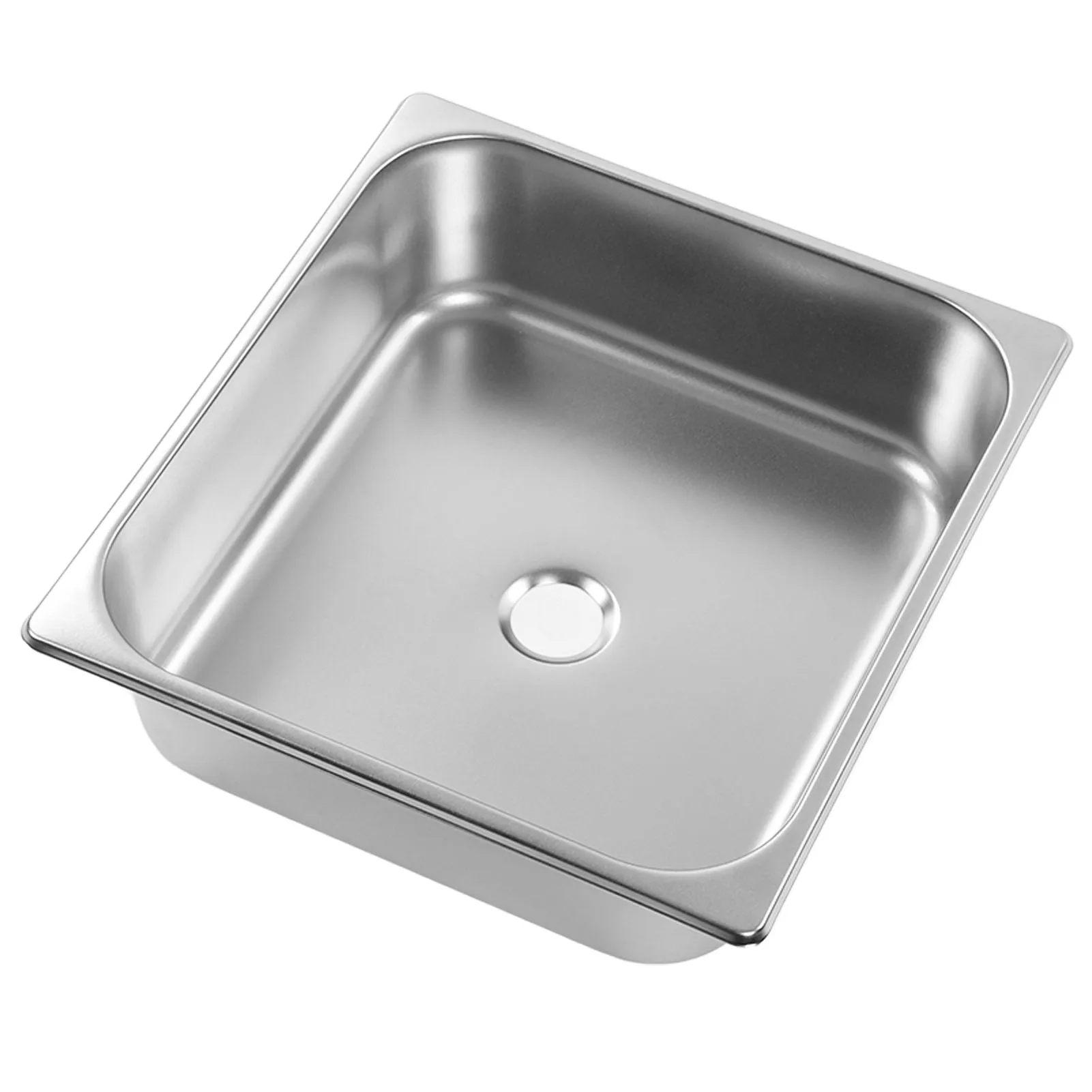 

Kitchen Sink (304 Stainless Steel, Rust Proof, Fast Discharge, Square, Recessed Undermount, Single Bowl)for RV, Yacht & Bathroom