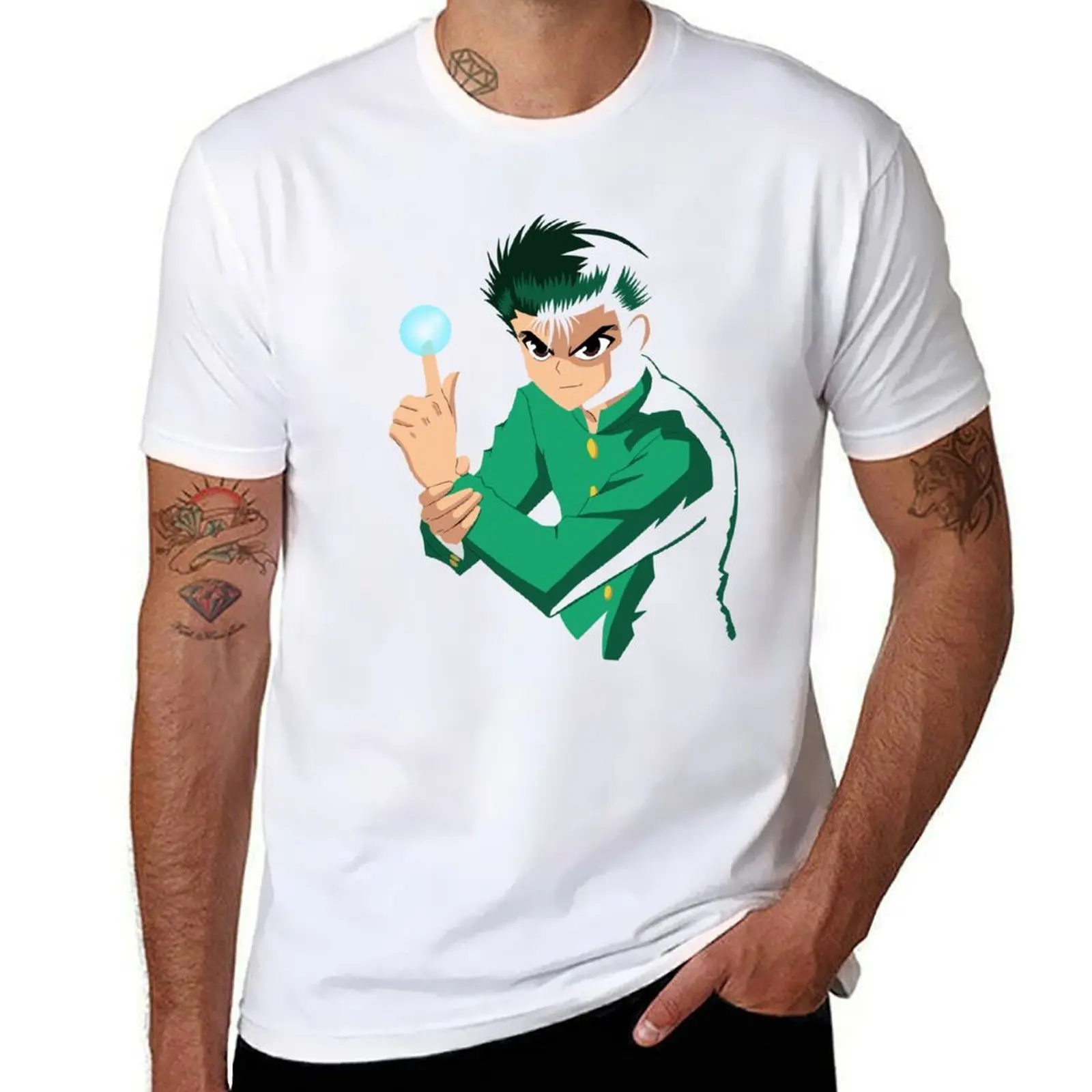 

Yu Yu Hakusho Yusuke Spirit Gun T-Shirt cotton t shirts man 100% cotton t shirts high quality T-Shirt