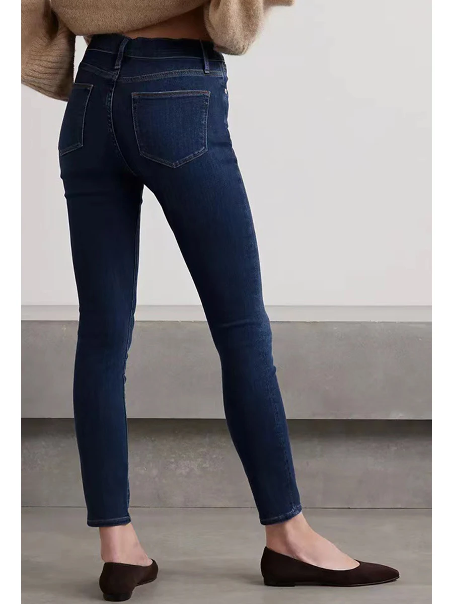

Slimming Fit 360 Deee Four-Sided Elastic Cuffed Nine-Piece Hip-Lifting Versatile Women's Pencil Jeans Cotton Stretch Denim