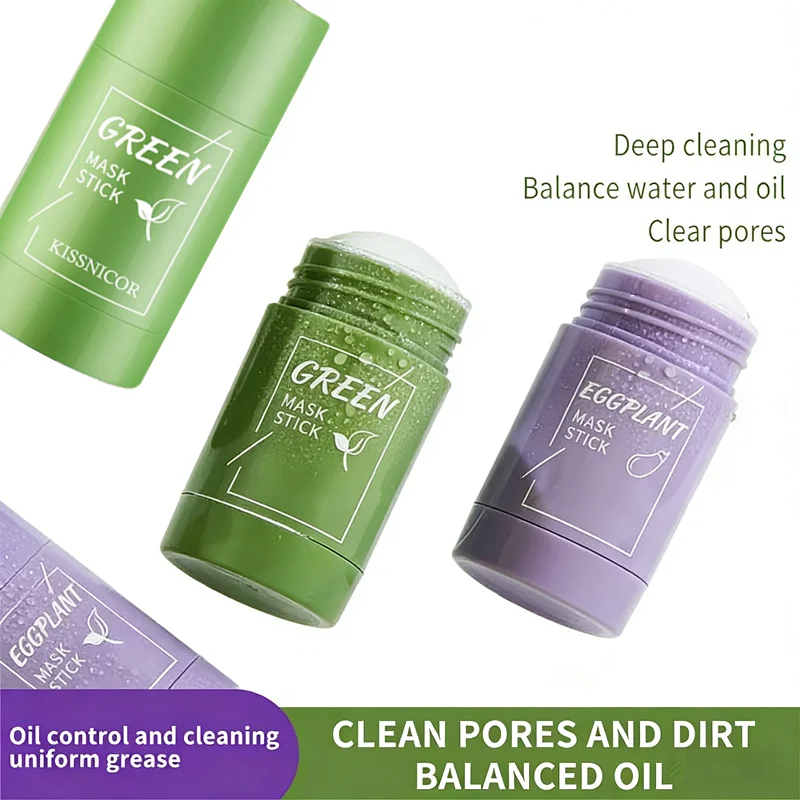 Nueva Mascarilla Sólida de Té Verde en Barra, Hidratante, Control de Grasa, Exfoliante, Limpieza Profunda, Reduce Poros