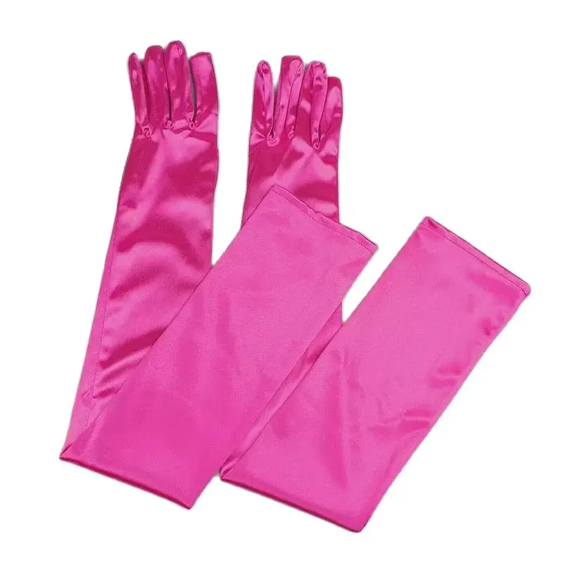 52 سنتيمتر 70 سنتيمتر طول قفازات الساتان النساء فستان حفلات الزفاف مساء آداب الأداء الصلبة قفازات طويلة اكسسوارات #5