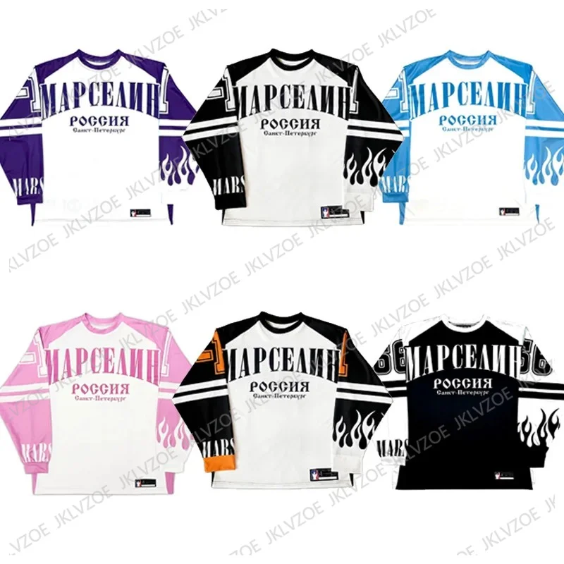 Casual Fashion Sports Long Sleeves T-shirts Retro Streetwear Loose Baseball Jersey Hip-hop Loco Trend Tops Y2K Aesthetic Clothes