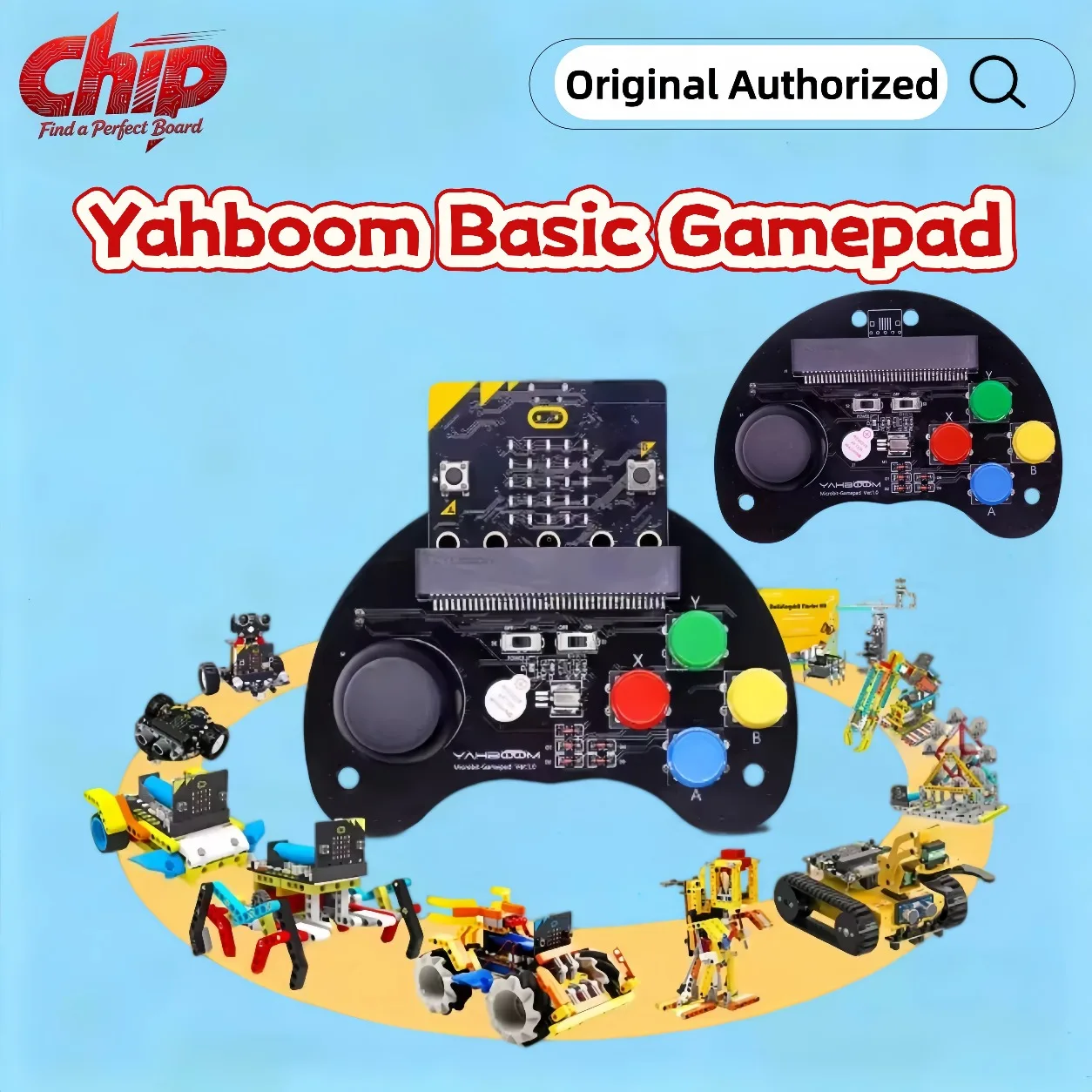 Yahboom Basic Gamepad Microbit Handle with Button Rocker can Control Microbit Robot Car with Motor Buzzer for STEM Education