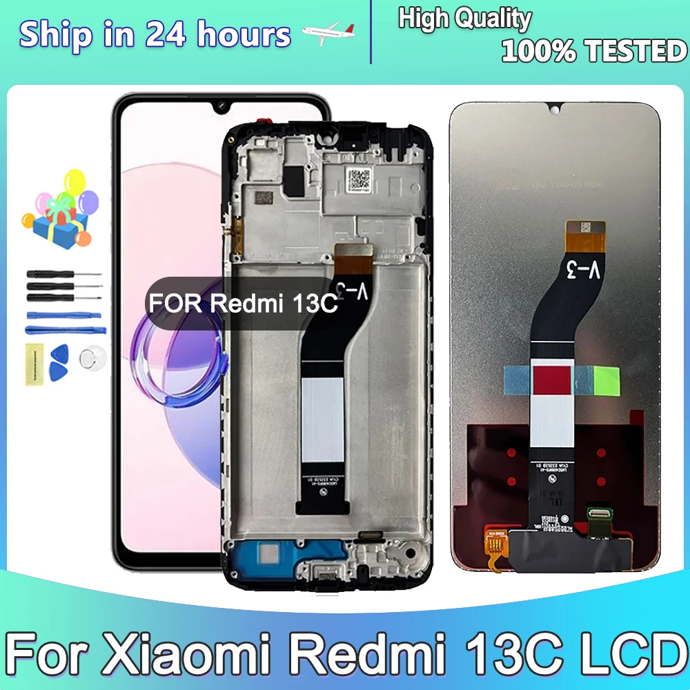 

6.74''Amoled Screen For Xiaomi Redmi 13C LCD 23100RN82L Display Touch Panel Screen For Redmi 13C Screen Replacement