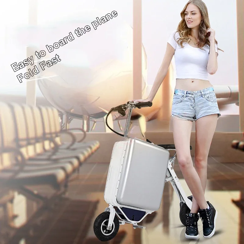 Electric Luggage Travel Riding Suitcase The Ultra-Light Mobility Scooter Lithium-Ion Foldable Electric Bicycle With Wheels