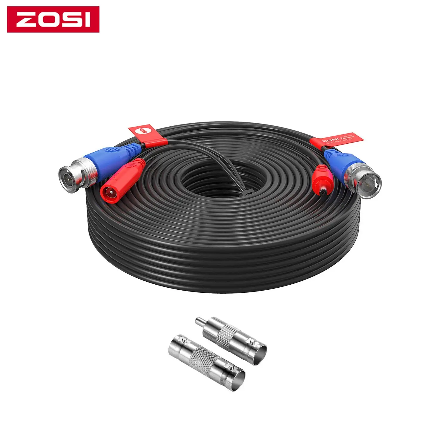 ZOSI 18.3M 60ft CCTV Cable BNC + DC Plug Cable For CCTV Camera DVR Security Black Surveillance System Accessories