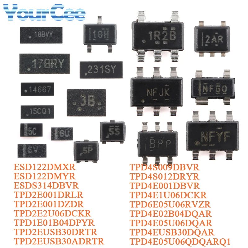 20pcs/10pcs TPD4E02B04DQAR USON-10 TPD4 TPD4E02 TPD4E02B04 ESD Protection Diode Array TPD2E001DRLR TPD4S012DRYR ESD122DMXR TPD1E