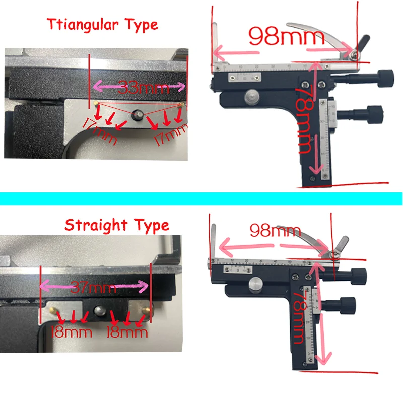 Microscópio Estágio Mecânico Fixável, Stage X-Y Moveable, Caliper com Escala, Reticles Mecânicos