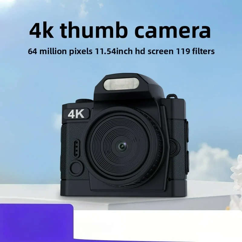 

6400W HD 4K DSLR Mini Digital Camera with Flash,Portable Video Recorder with LCD Screen,Travel Camera Compact Large Screen Thumb