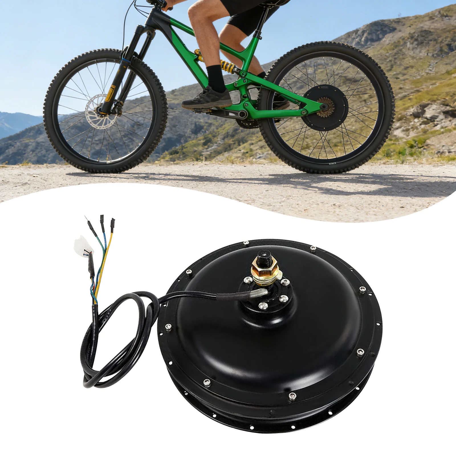 Electric Motor 48V 1500W Brushless Bicycle Motor, High Speed 500rpm, Low Noise Rear Wheel Kit for E-Bike Conversion Smooth Ride