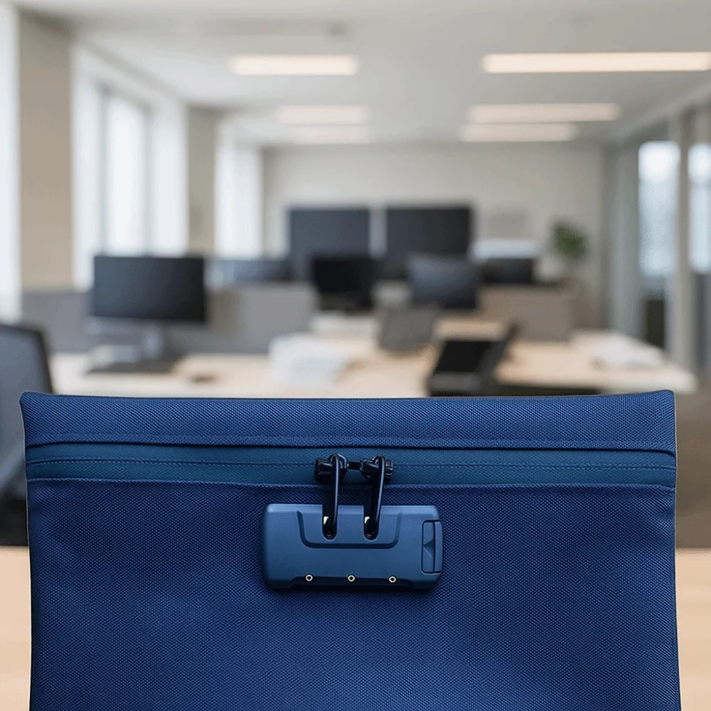 

Combination Lock Money Bag with Lock Zip Closure Waterproof Portable Locking Pouch Portable Canvas Security Document Bag Travel