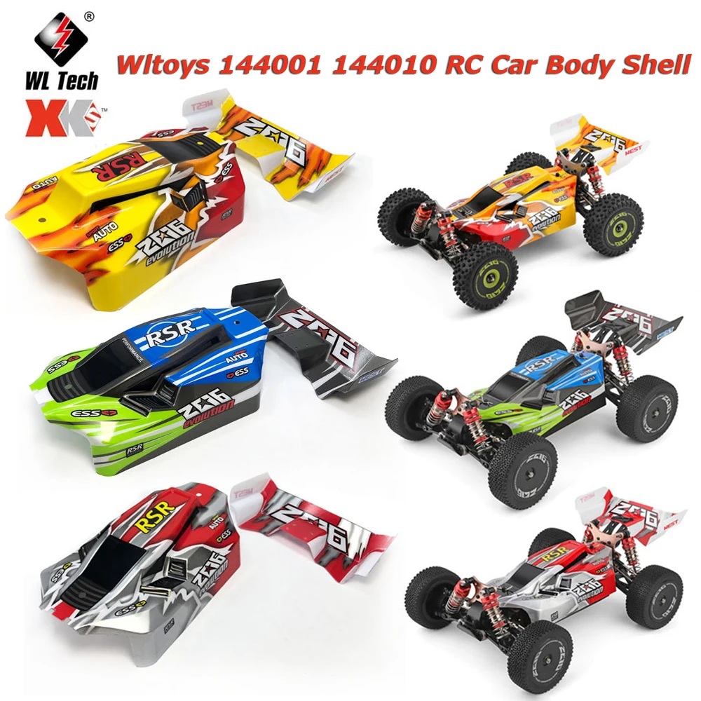 Wltoys 144001 144010 RC carcasa de carrocería de coche cubierta de coche ala trasera pieza de repuesto para WLtoys 1/14 4WD Control remoto accesorios de actualización de coche