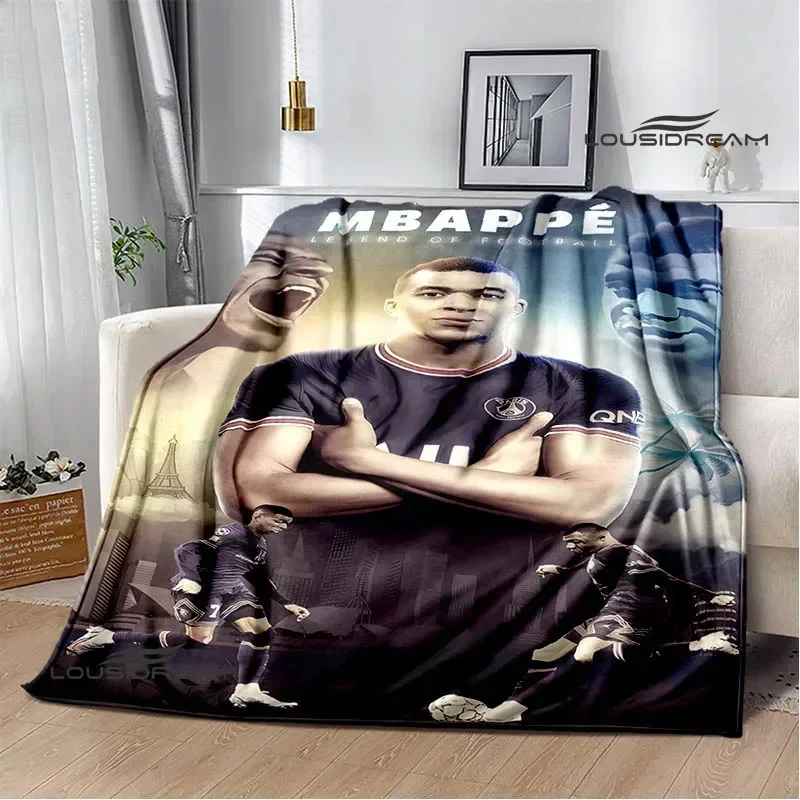 Coperte stampate 3D K-Kylian Mbappé Coperta calda Flanella Morbide e confortevoli Coperte da viaggio per la casa Fodere da letto Regalo di compleanno