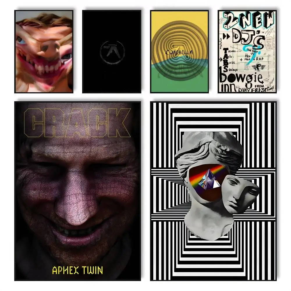 DJ A-Aphex T-Twin Cool Album Poster Waterproof Wall Art Sticker For Bar Vintage Room Decor High Quality Print Gift