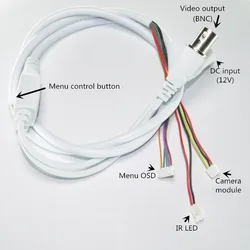 CCTV 카메라 비디오 케이블, OSD 메뉴 버튼 포함