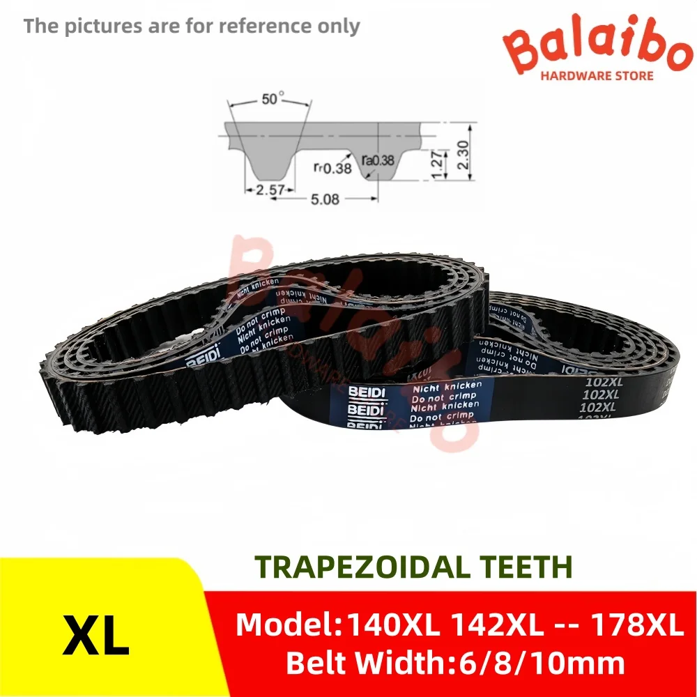 

XL High Torque Rubber Timing Belt Model number 140XL 142XL 144XL 146XL 48XL 150XL 152XL 154XL -- 178XL Belt Width 6/8/10mm
