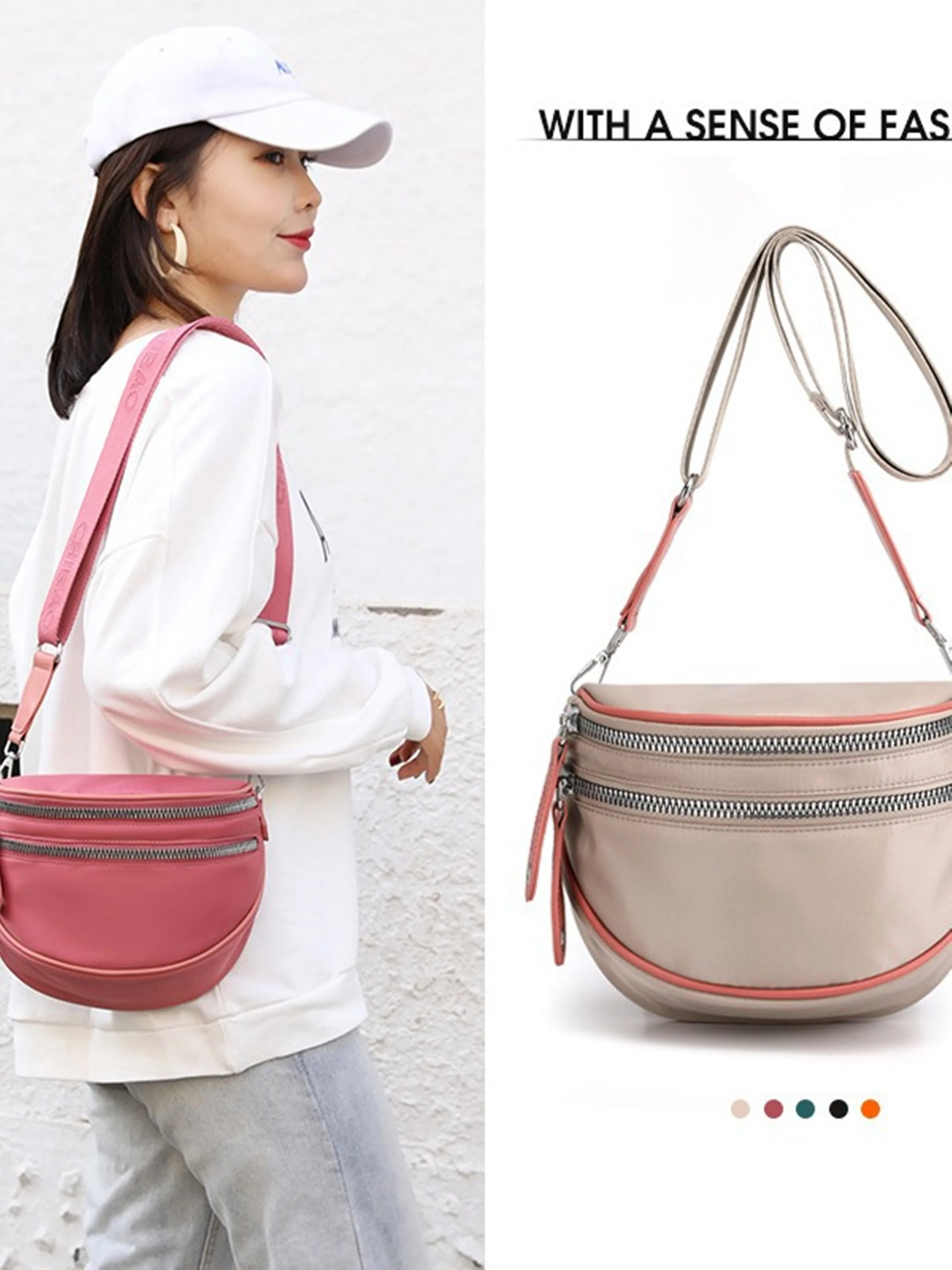 Bolso de tela de nailon para SILLÍN, europea y americana bandolera retro, tendencia de moda, 2024