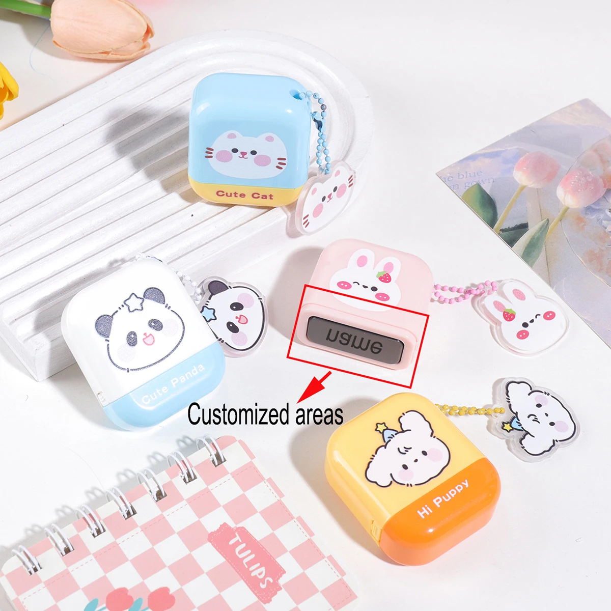 Kreativer Namensstempel mit Tiermotiv, personalisierter Unterschriftenstempel, Namensschild für die Schuluniform, ein Geschenk für Familie und Freunde