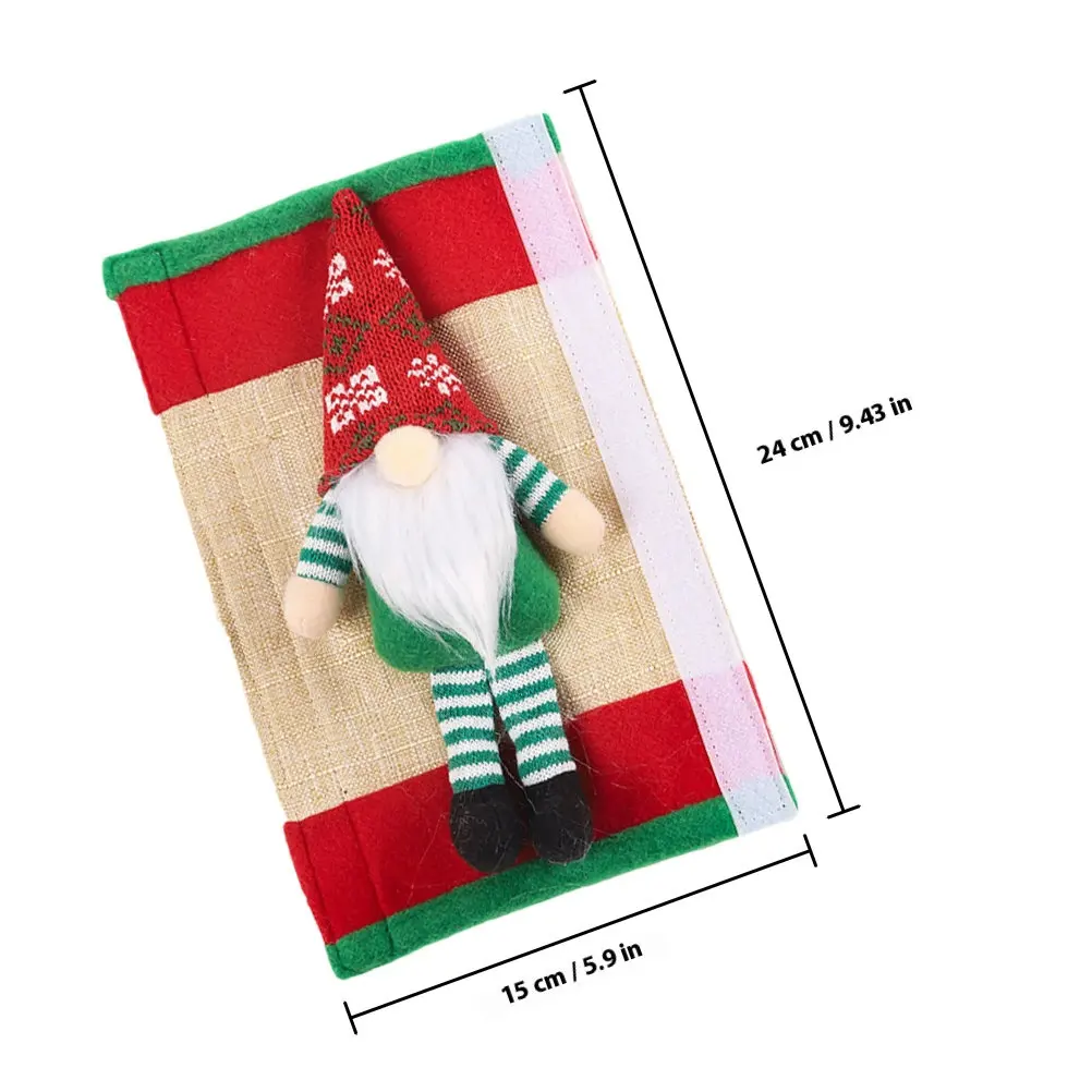2Pcs Christmas Refrigerator Handle Covers Soft Protective Wraps for Microwave Oven Kitchen Appliance Holiday Decor
