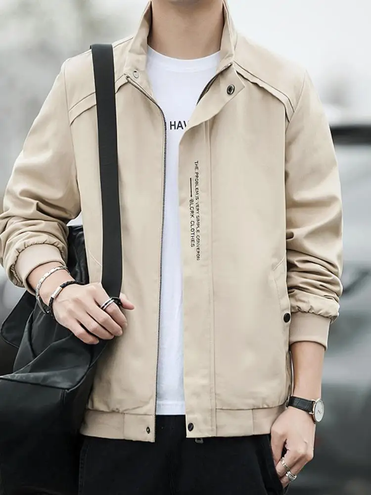 

New Men's Waed Jaet Casual Versatile Workwear Autumn Winter Outerwear Sli Trendy V-ne Seven-quarter Sve Long