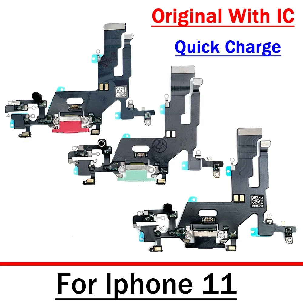 

20Pcs/lots 100% Original For iPhone 11 USB Charge Charging Port Dock Connector Board Flex Cable With Mic Microphone