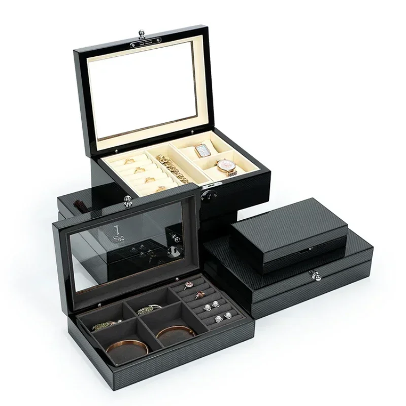 Jewelry box, high-end and exquisite gift lacquer jewelry ring, necklace, jewelry collection and storage box