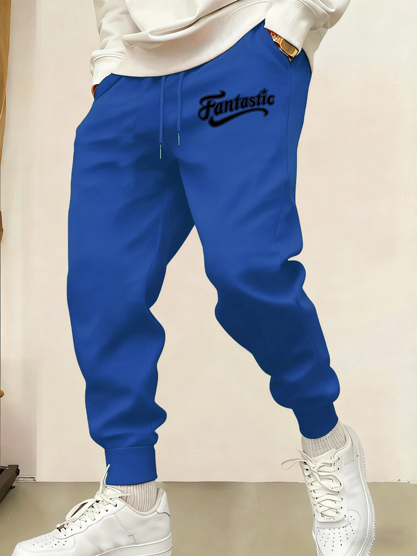 Fantastic Letter Prints Man's Sweatpants Warm Comf Long Pant Y2K Elastic Waist Sweatpant All-Match Pants Fashion Trousers