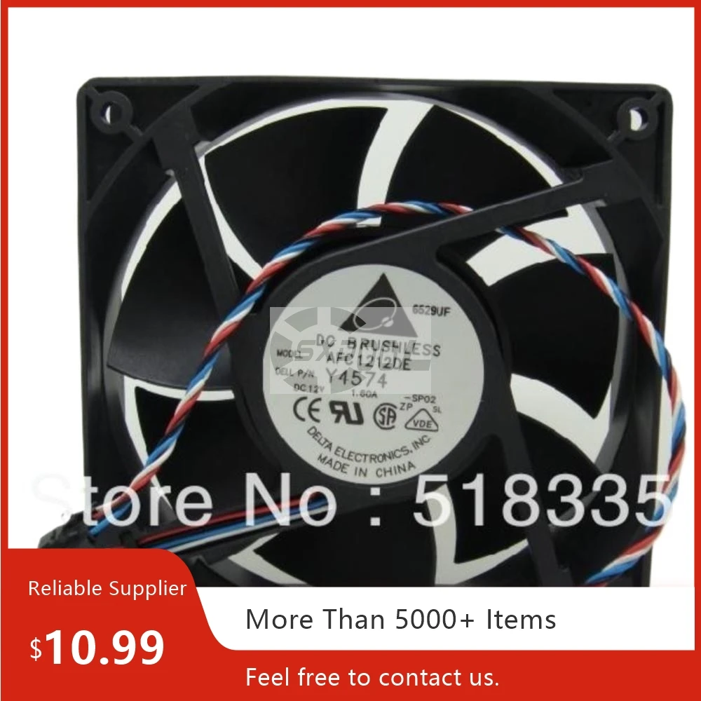 

Корпусный вентилятор 120 мм, 5000 об/мин для DELL AFC1212DE, 120x120x38 мм, 12 В постоянного тока, 1,6 А, 154 куб. футов, ШИМ, высокоскоростной серверный вентилятор