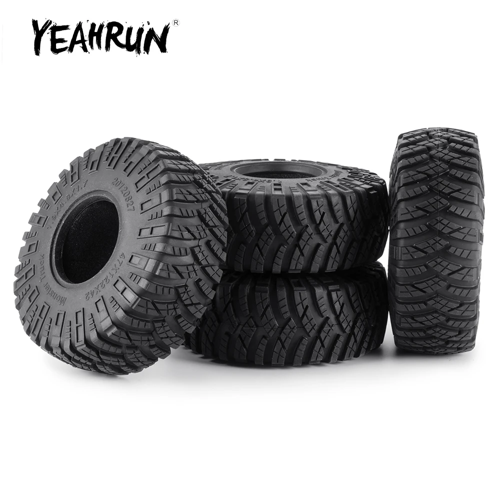 

Резиновые шины YEAHRUN 1/4 шт., 1,9 дюйма, 122 мм, с поролоном для Axial SCX10 III AXI03007 TRX-4 1/10, детали для радиоуправляемого автомобиля, монстра-грузовика