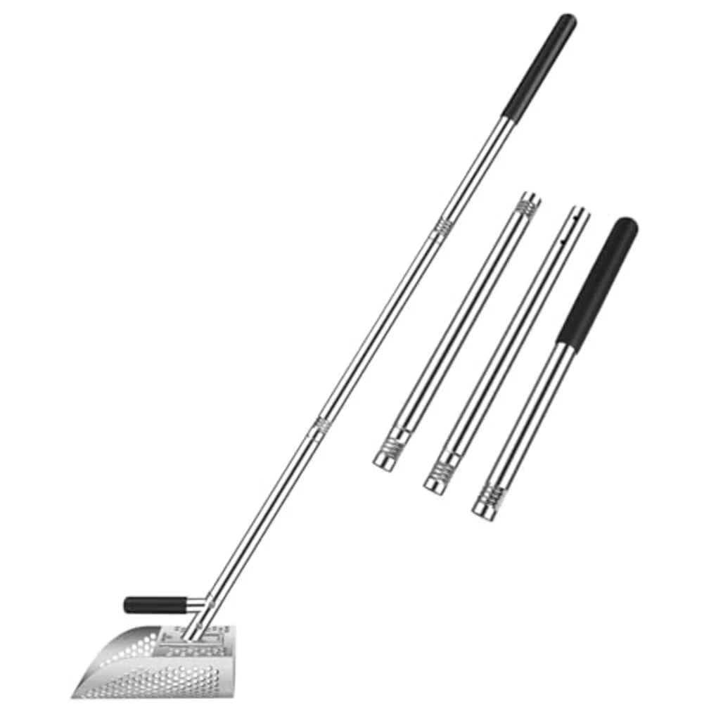 Stainless Steel Sand Scoop 3 Or 4 Section Long Handle For Beach Metal Detecting Sifting Shovel Rake Tool