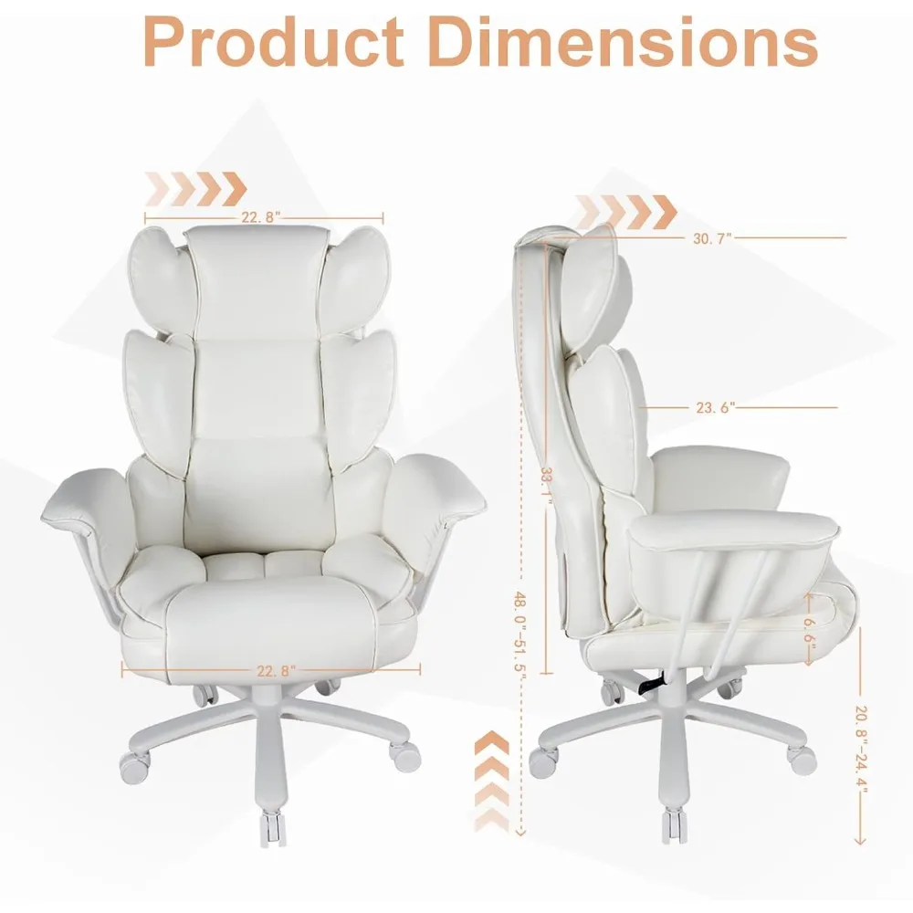 كرسي مكتب كبير وطويل، 500 رطل. مقعد عريض، مريح مع دعم قطني لتخفيف آلام الظهر المنخفض، كرسي مكتب عالي التحمل wi