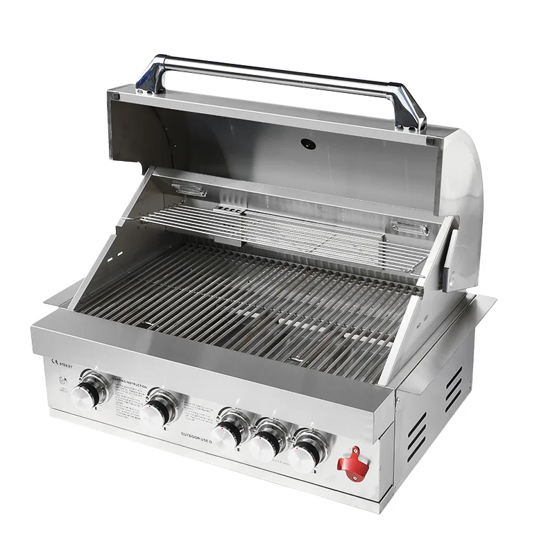 Outdoor Kitchen Stainless Steel Drop in 32 Inch Gas 4 Burners With Infrared Rear Burner BBQ Grill for Party