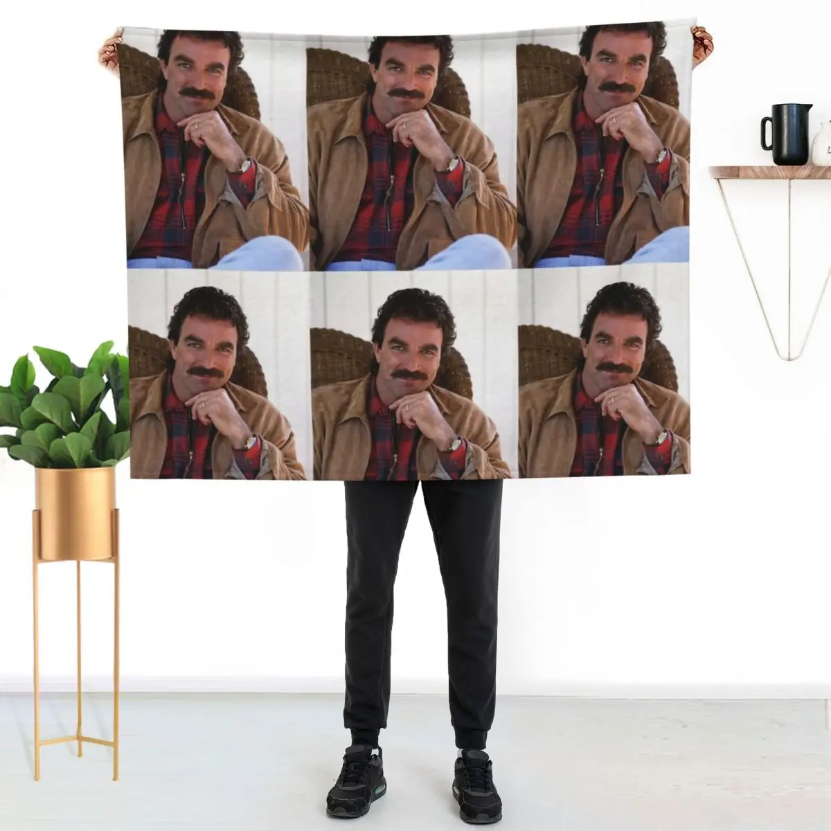 

Tom Selleck handsome Throw Blanket Fluffy Cozy Throw Blanket for Home Decor