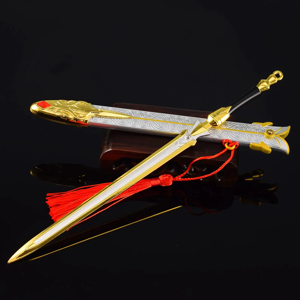 22.5cm Cold Weapon Medieval Sword Model Shang Jian All Metal Toy Katana Cosplay with Sheath Handicraft Ornament Gifts Collection