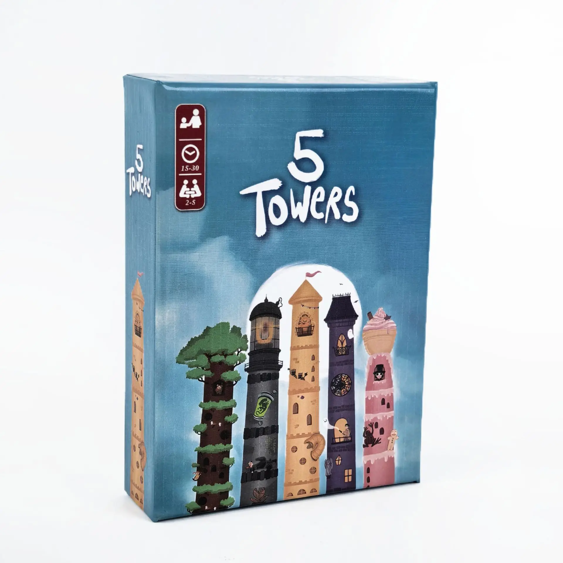 5 Towers Strategy Stacking Tower Puzzle Board Game Leisure Gathering 2-5 Players Fast Faced Card Funny Strategy Game