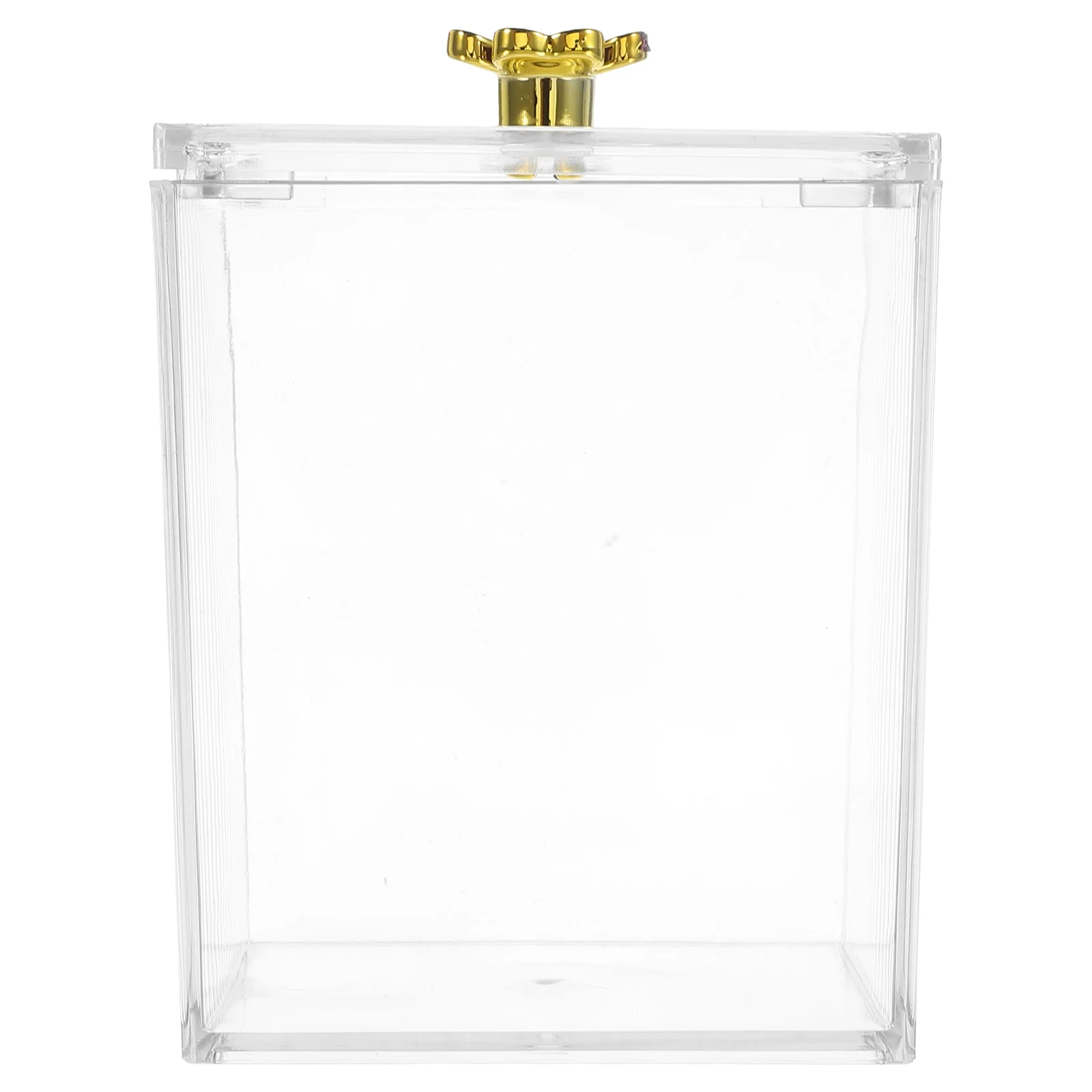 

Transparent Storage Box Single Section Dustproof Vanity ganizer For Cotton Swabs Makeup Accessories