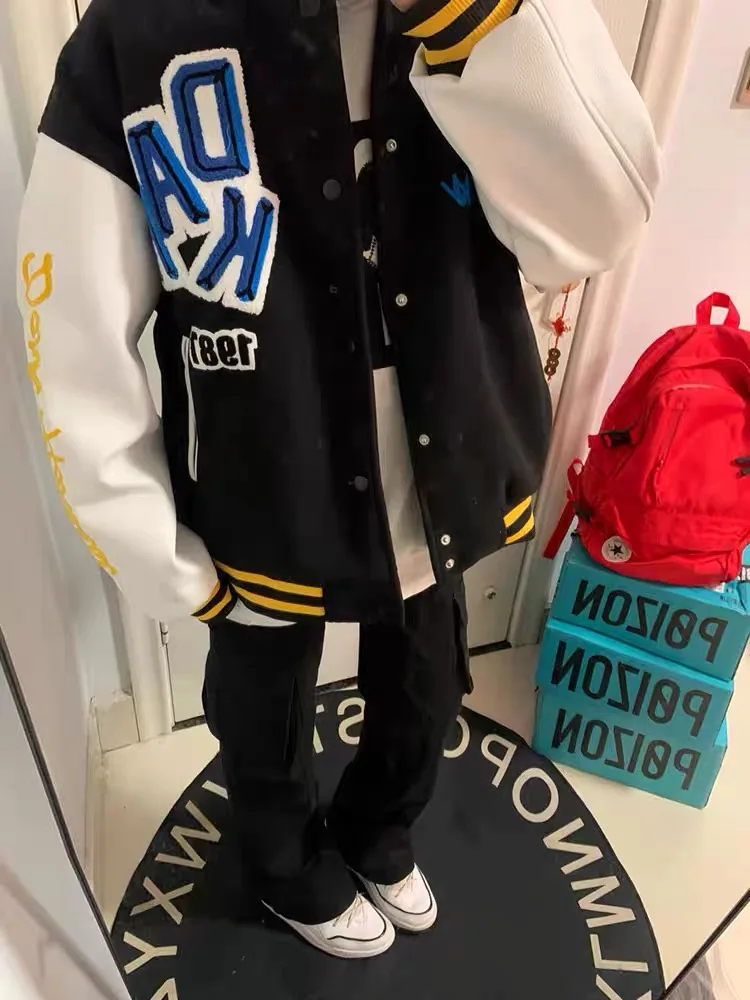 

Повседневная бейсбольная куртка с вышивкой для пар, мужчин и женщин, модная универсальная верхняя одежда, весна-осень-зима ex Jaet