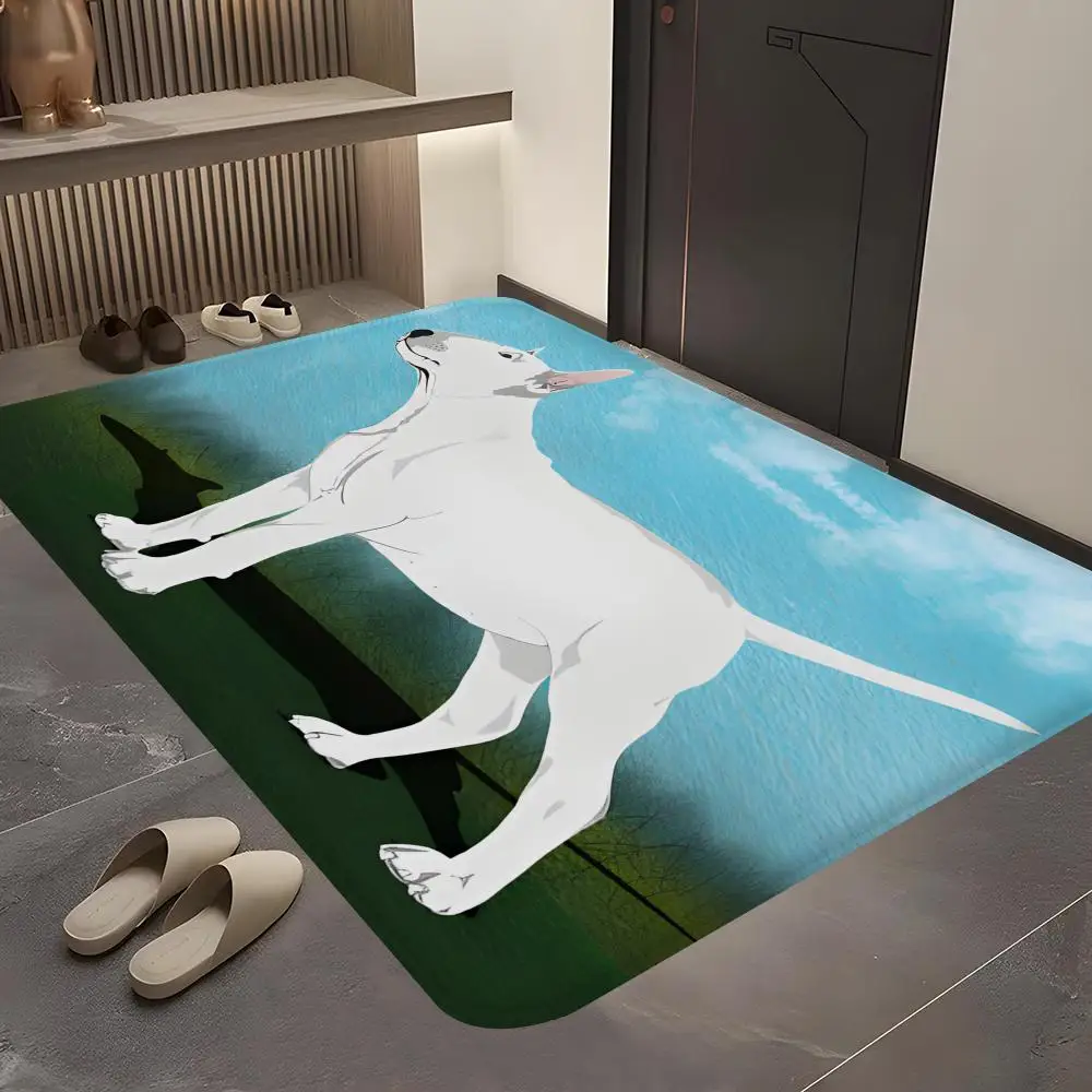 B_Bull T-Terrier Cute Dog  Floor Mat Bathroom Mat Kids Room Bedroom Decoration Balcony Anti-Slip Doormat Living Room Welcome Rug