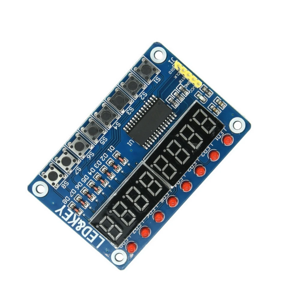 TM1638 8-Bit 7-Segment LED-Anzeigemodul mit 8 Tasten 3-Draht MCU-Steuerplatine – Detail 2
