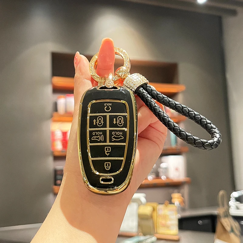 Tampa da caixa do carro chaveiro, 5, 7 botões, Sonata Hyundai, Santa fe, Tucson, Nexo, 2020, 2021, 2022, Tucson, 2023, Hyundai Palisade