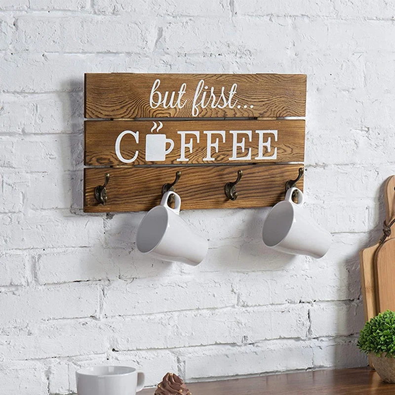 Coffee Mug Holder Wall Mounted Cup Organizer Water Cup Drinkware Hanging Home Kitchen Display Storage Decorations