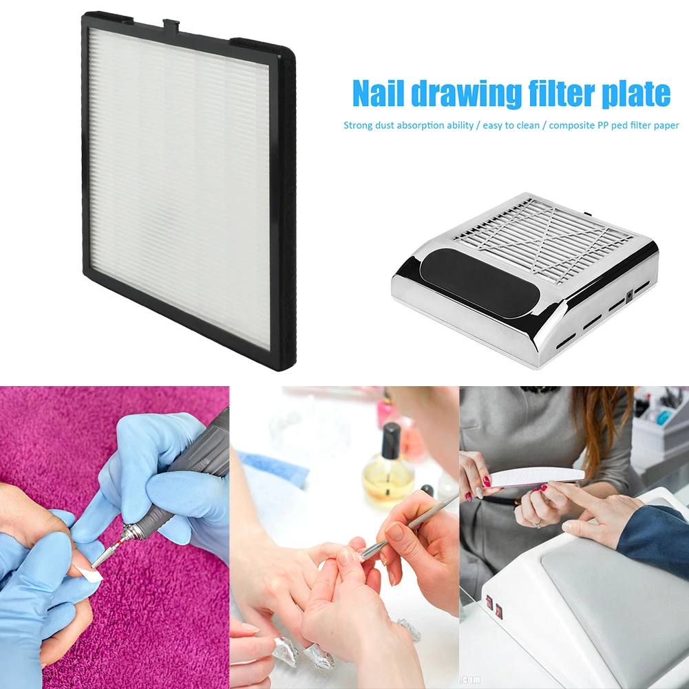 Filtro colector de polvo para uñas, accesorio para máquina de manicura, placa de perforación, pantalla de succión