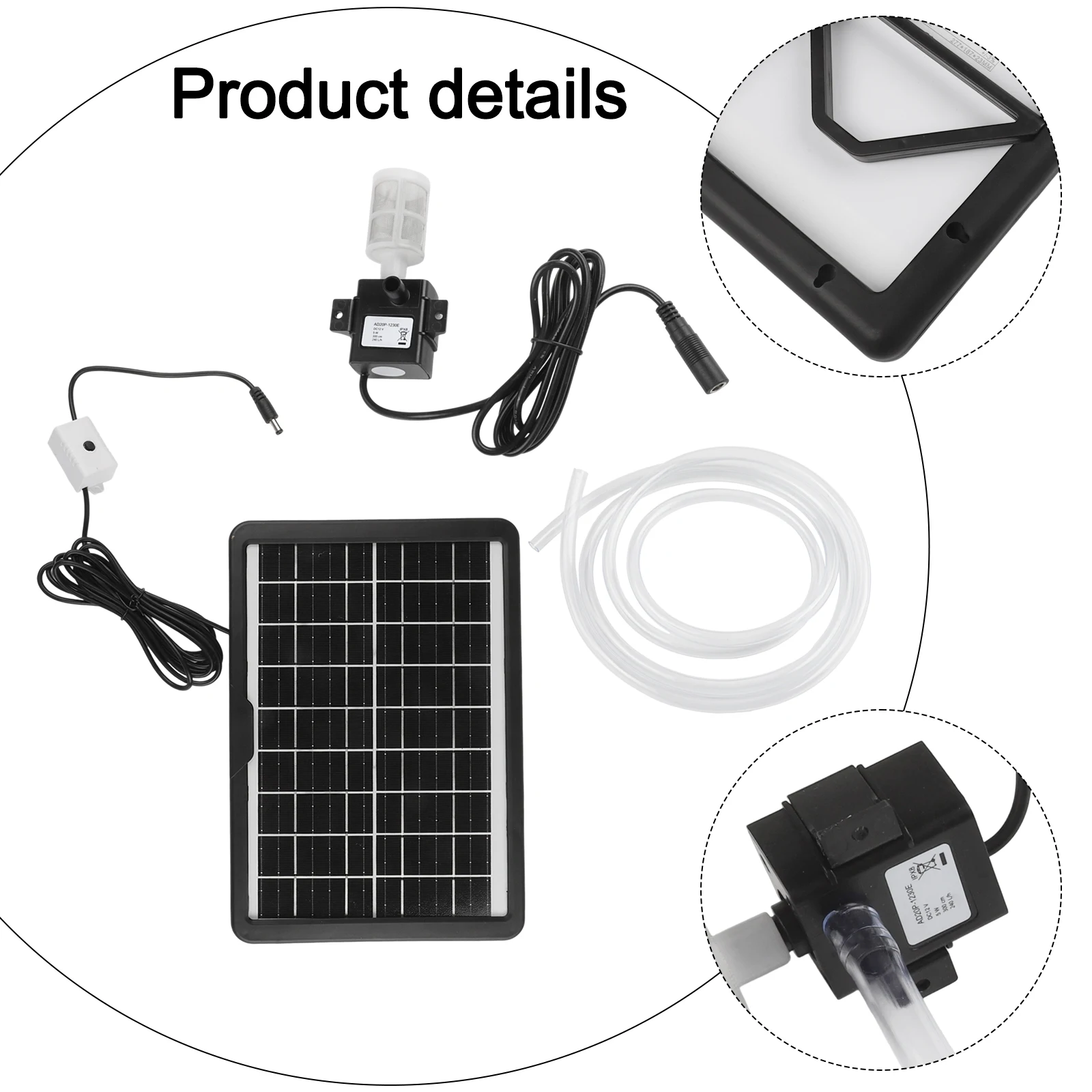 6W 9V Solar Panel with 12V Submersible Water Pump for Aquariums and for Outdoor Fountains Efficient Power Solution