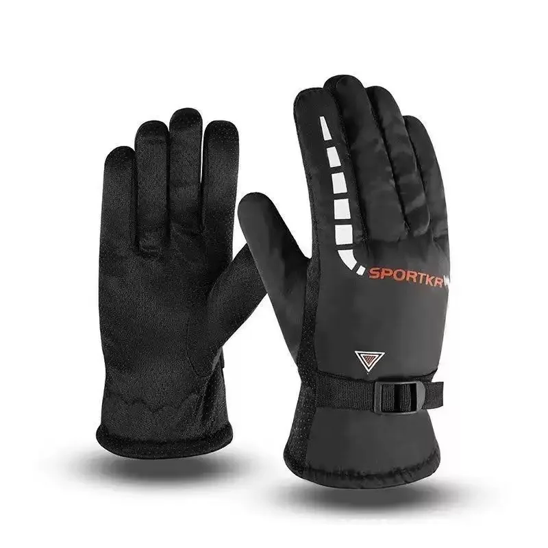 Winter Cycling Gloves Thickened Anti-slip Warm Cold-proof Anti-slip Adjustable Lock Buckle Outdoor Travel Gloves