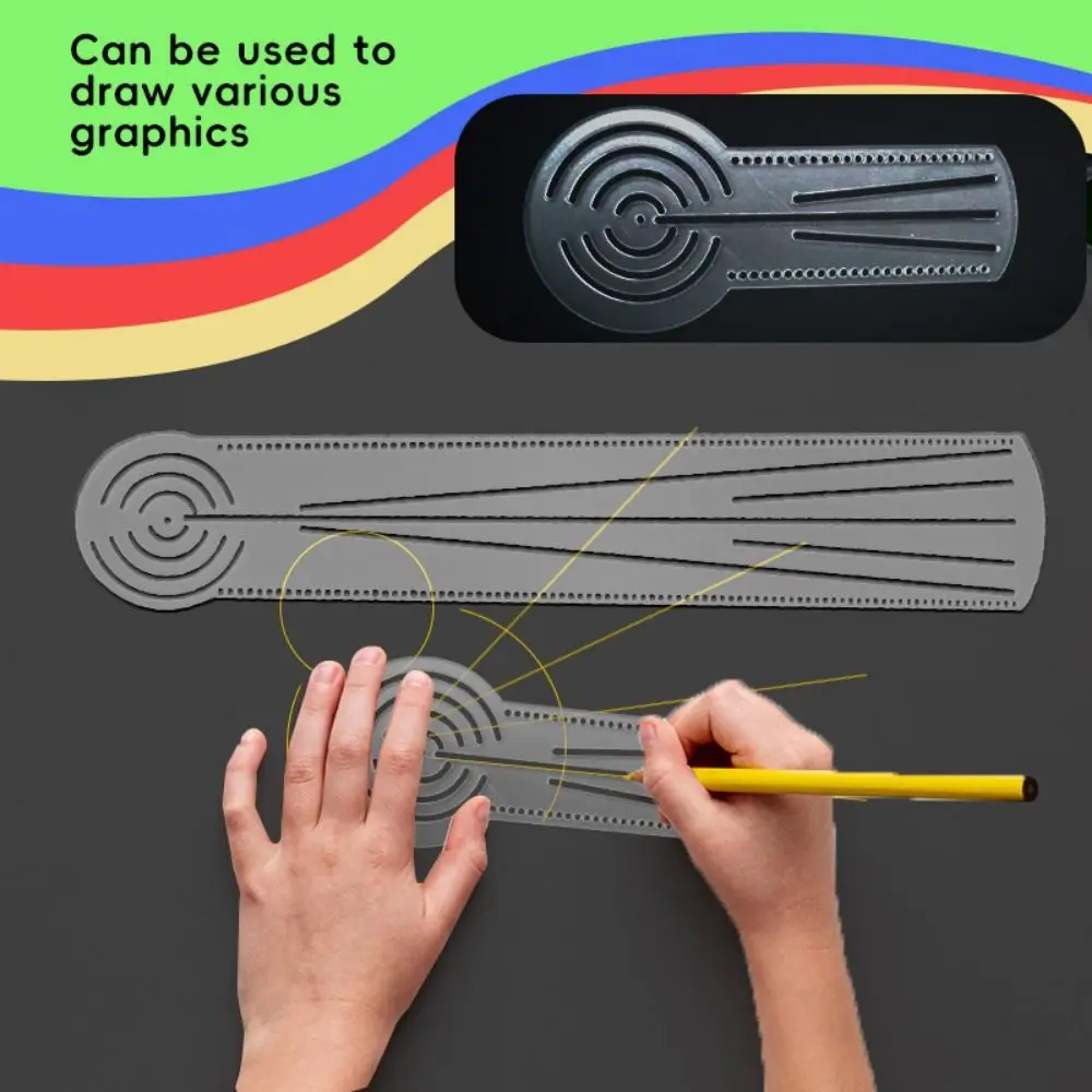 Multifunctional Mandala Drawing Template Acrylic Transparent Geometry Pattern Ruler Reusable