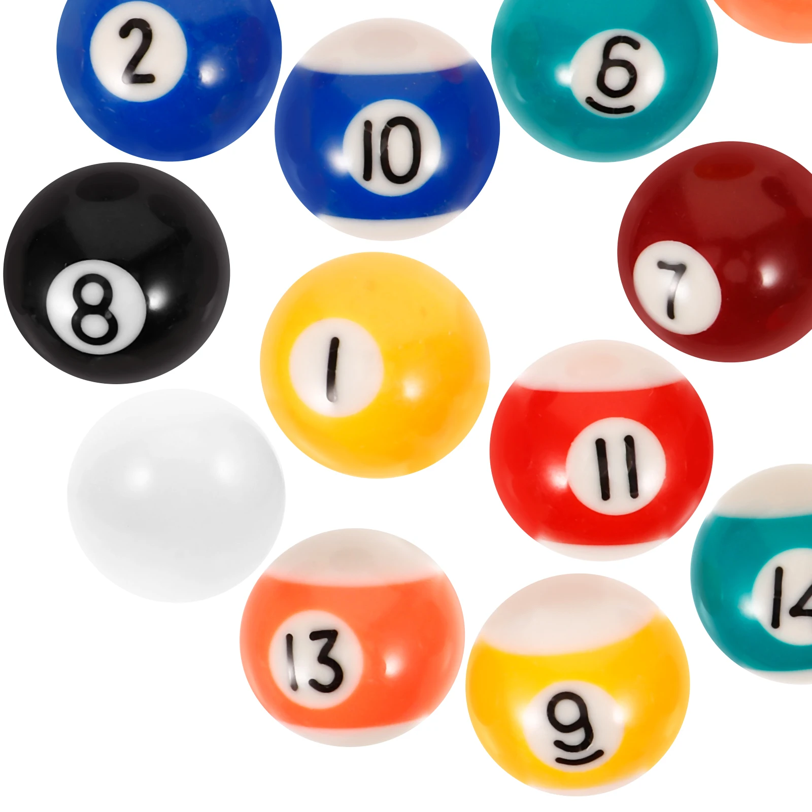 

1Set Resin Billiard Ball Mini Pool Balls Set Wear-Resistant Smooth Surface Billiards Rack Pool Practice Game