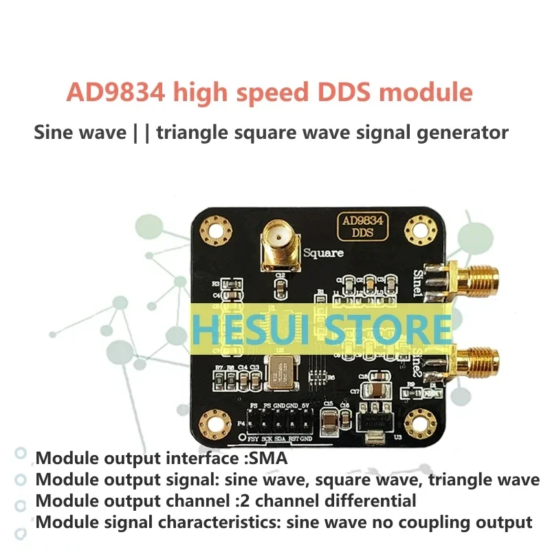 Signal generator module AD9834 sine wave triangle square signal generator DDS sweep frequency source